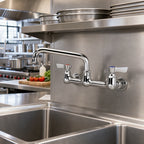 Thumbnail image #2 for Krowne Silver Series 12-808L Splash-Mounted Commercial Faucet, 8-Inch Centers, 8-Inch Swing Spout, Ceramic Valve Case of 12
