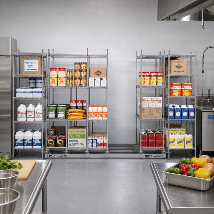 Product image #2 for Metro qwikTRAK HD 11 ft Commercial Shelving Track Set