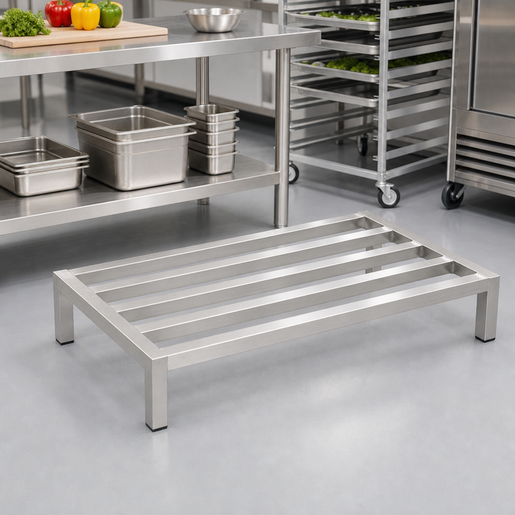 Product image #2 for Panco 60-Inch W x 20-Inch D x 8-Inch H Aluminum Tubular Dunnage Rack, 1,500 lb Capacity