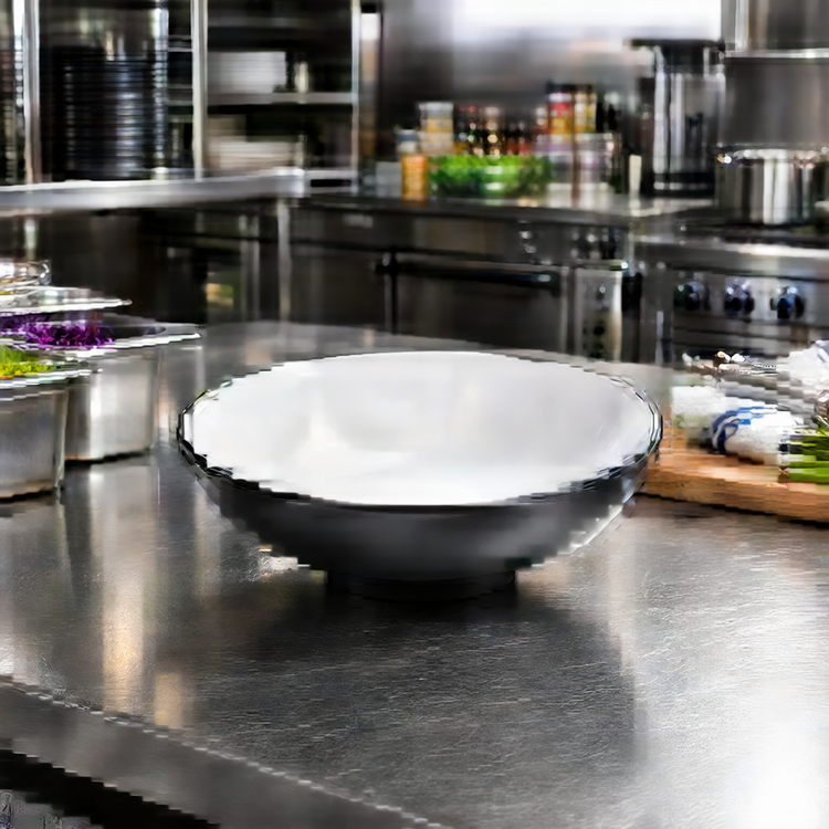 Product image #3 for American Metalcraft 56 oz Round Melamine Noodle Bowl, Black/White