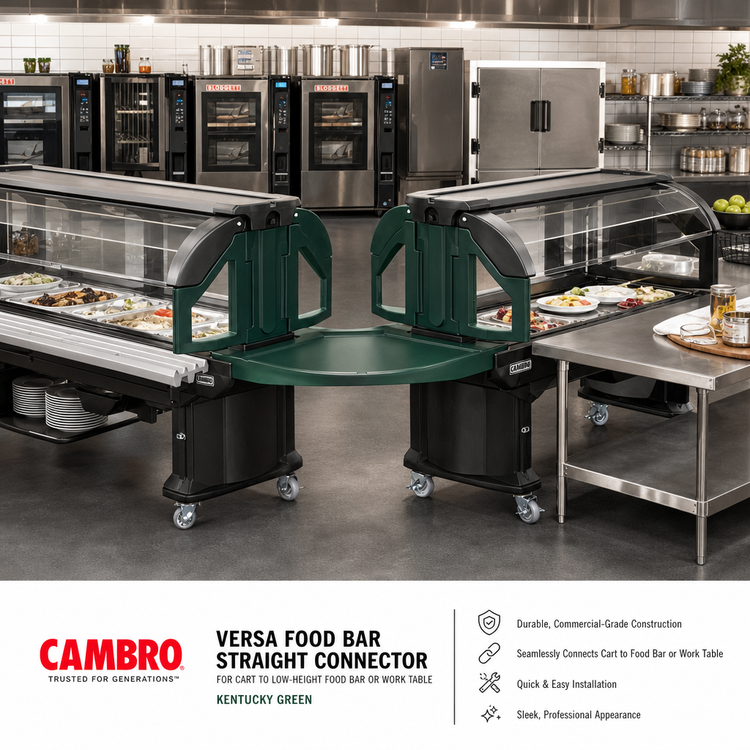 Product image #3 for Cambro Versa Food Bar Straight Connector for Cart to Low-Height Food Bar or Work Table, Kentucky Green