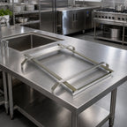 Thumbnail image #2 for BK Resources BK-SDTS-1820 Stainless Steel Rack Slide Tray Guide for 20" W x 18" D Sink Bowls