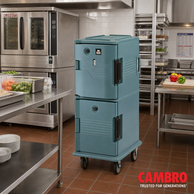 Product image #3 for Cambro Ultra Camcart 2-Compartment Heated Top-Door Front-Loading Food Pan Carrier