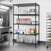 Thumbnail image #2 for Eagle Add-A-Shelf 4-Tier Wire Shelving Starter Unit, 48 x 24 x 74 Inches, Black Epoxy Coated