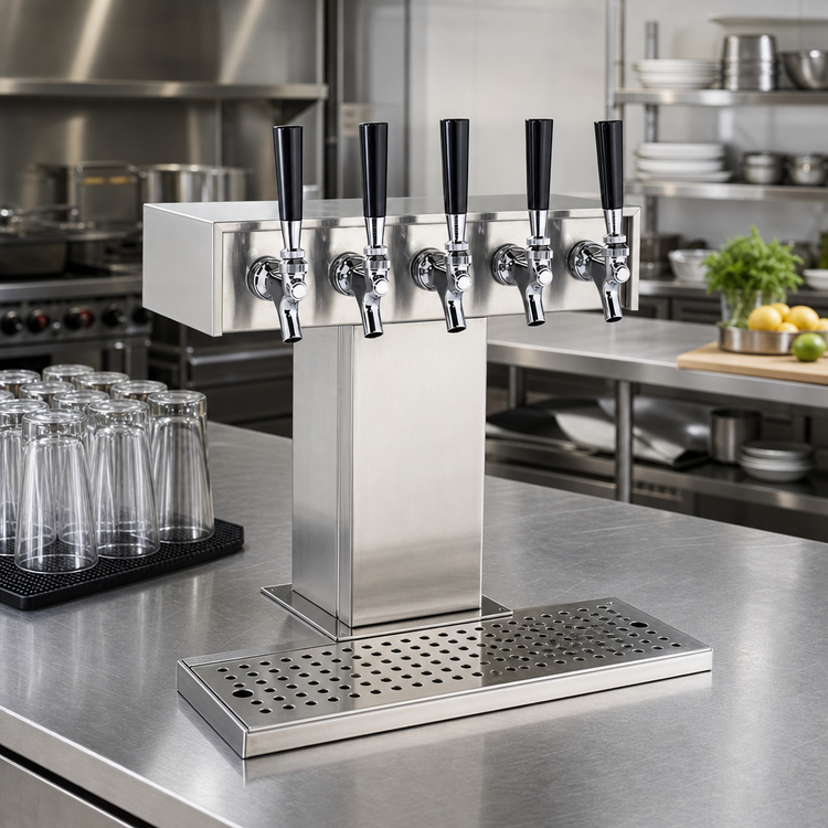 Product image #2 for Perlick 3780-5BPC 5-Faucet Air-Cooled Tee Draft Beer Tower
