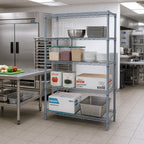 Thumbnail image #2 for Quantum WR54-2436GY 36"W x 24"D x 54"H Gray Epoxy Wire Shelving Starter Kit, 4 Shelves, Stationary