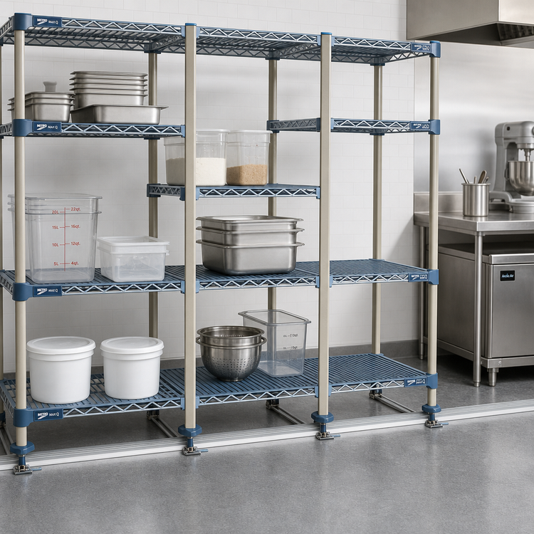 Product image #2 for MetroMax Q Stationary Intermediate Unit Kit for Floor Track Shelving