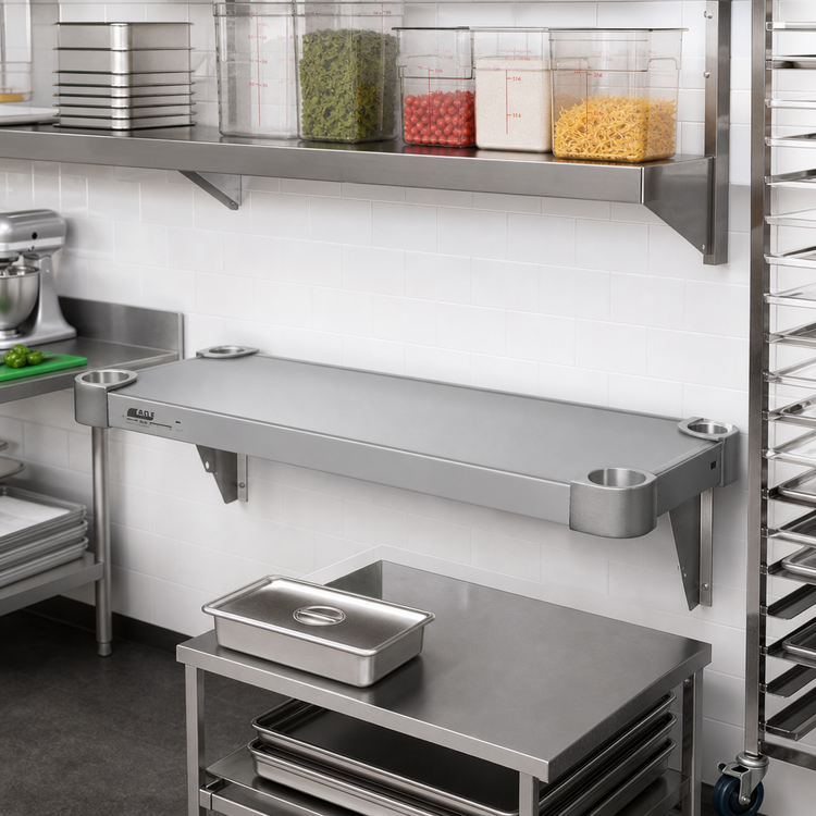 Product image #3 for Eagle Group Quik-Set 60-Inch x 18-Inch Flat Solid Shelf with Marine Edge, 1,000 lb Capacity, Gray Epoxy Finish
