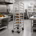 Thumbnail image #2 for Channel Stainless Steel End-Load Platter Rack with 5-Inch Swivel Stem Casters, 5-Platter Capacity