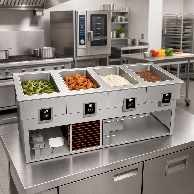 Product image #2 for Duke HCF-4 Four Pan Hot/Cold/Freeze Drop-In Food Well Unit