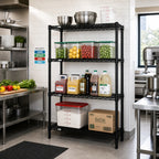 Thumbnail image #2 for Quantum WR54-2442BK 42"W x 24"D x 54"H Stationary Wire Shelving Starter Unit, 4 Shelves, Black Epoxy Finish