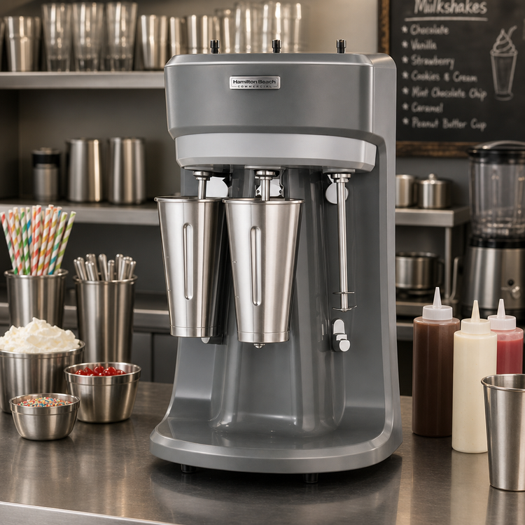 Product image #2 for Hamilton Beach Commercial HMD400R-CE Triple Spindle Drink Mixer, 3-Speed, 240V