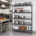 Thumbnail image #2 for Eagle Group Valu-Master 4-Tier Add-On Wire Shelving Unit, 72W x 18D x 63H, Pewter Gray Epoxy