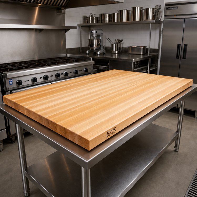 Product image #2 for John Boos Boos Block 48 x 36 x 1-1/2 In. Edge Grain Maple Kitchen Countertop, Varnique Finish
