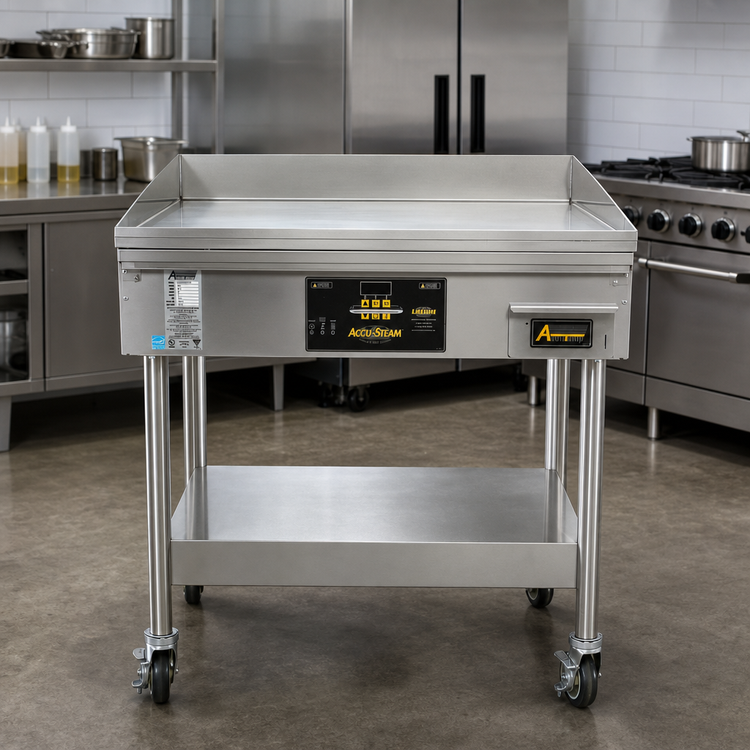 Product image #2 for AccuSteam 48-Inch Electric Griddle with Stand and Casters