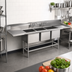 Thumbnail image #2 for Eagle Spec-Master FN Series Coved Corner Three-Compartment Sink with 24-Inch Left Drainboard, 14 Gauge Stainless Steel, 85-1/2-Inch Wide