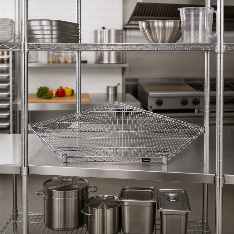 Product image #2 for Quantum 42 x 24 Inch 5-Sided Chrome-Plated Wire Shelf for 24-Inch Deep Adjacent Units