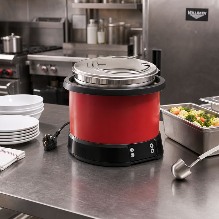 Product image #3 for Vollrath Mirage® International 11 Quart Dry Induction Countertop Rethermalizer, Red, UK Plug