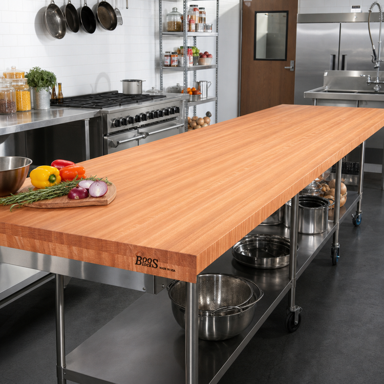 Product image #2 for Boos Block American Cherry Edge Grain Kitchen Countertop, 132 x 36 x 2-1/4 Inches, Penetrating Oil Finish