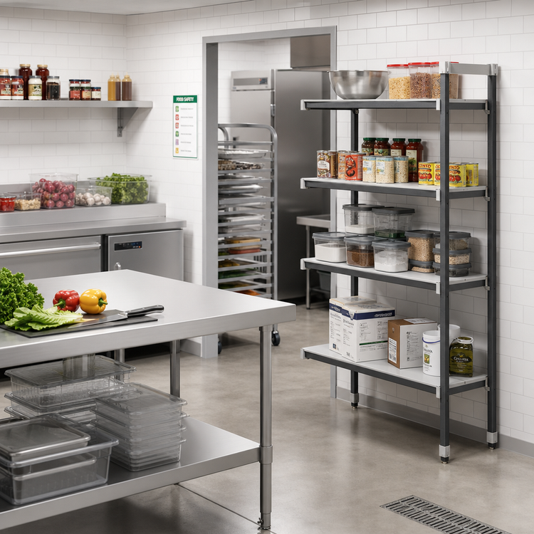 Product image #2 for Cambro Camshelving Elements XTRA 4-Shelf Solid Stationary Add-On Unit, 24 x 18 x 72 Inches, Speckled Gray