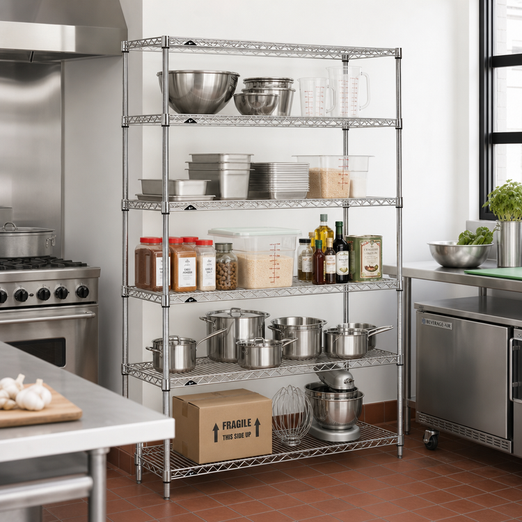 Product image #2 for Metro Super Erecta 36"W x 24"D x 74"H Chrome Plated 5-Shelf Add-On Wire Shelving Unit