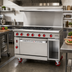 Thumbnail image #2 for American Range 48 Inch Green Flame Commercial Gas Range with 8 Open Burners, Standard Oven Left, and Storage Base Right