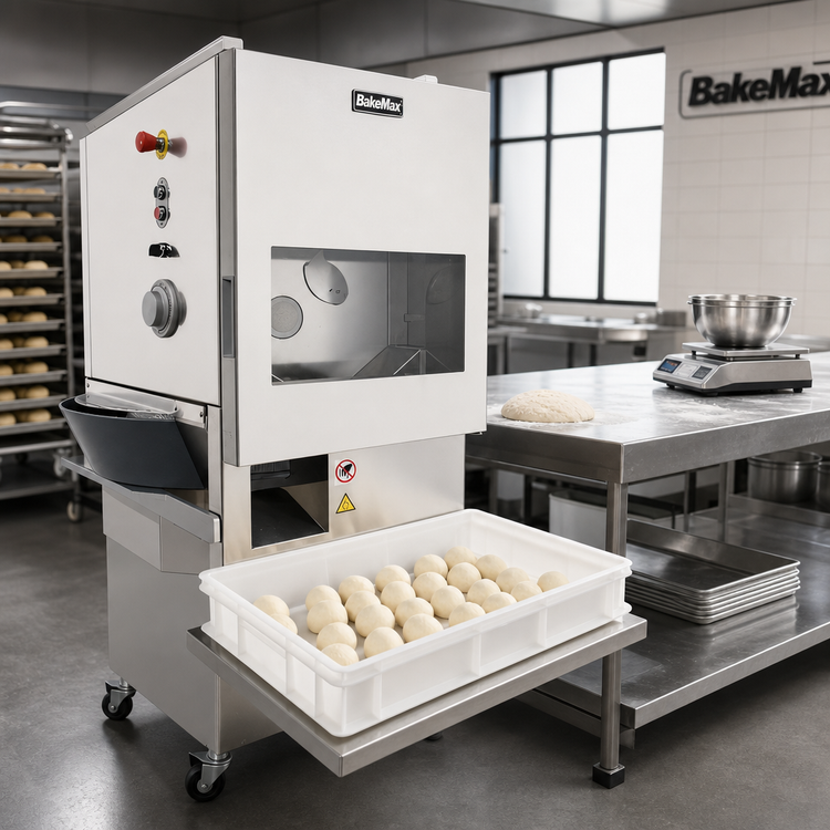 Product image #2 for BakeMax Automatic Floor Model Dough Divider/Rounder Combo with 44-Liter Hopper
