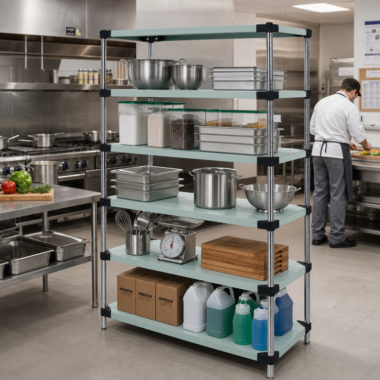 Product image #2 for Quantum 72" W x 21" D x 86" H 304 Stainless Steel Solid Shelving Starter Kit