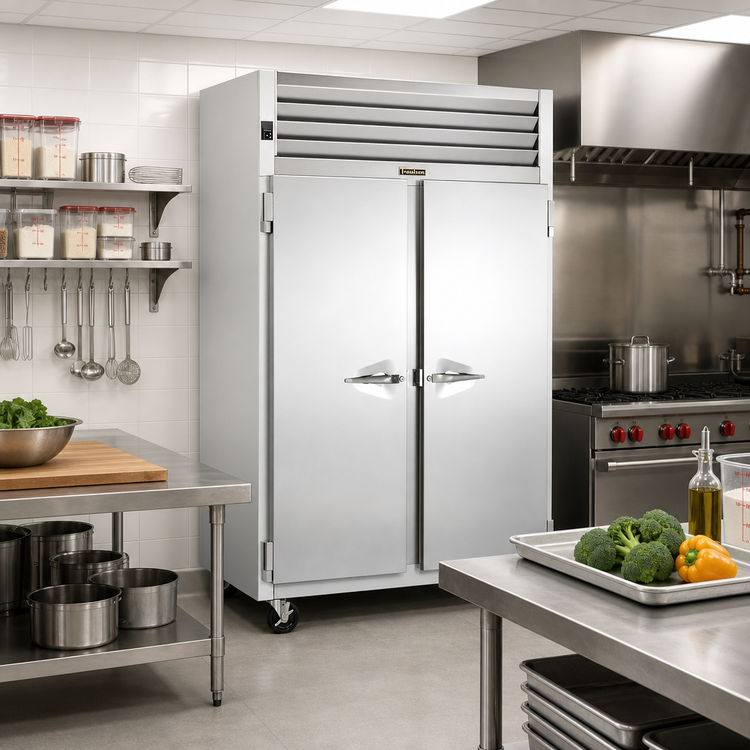 Product image #2 for Traulsen Spec-Line 2-Section Remote Reach-In Freezer with Narrow Full-Height Solid Doors, Standard Depth, 46 Cu. Ft.