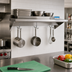 Thumbnail image #2 for BK Resources Economy Wall-Mount Stainless Steel Overshelf with Pot Rack and Hooks, 24