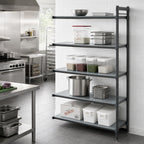 Thumbnail image #2 for Cambro Camshelving® Basics Plus CBA184284S5580 5-Tier Solid Add-On Polymer Shelving Unit, 18" x 42" x 84", Brushed Graphite