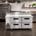 Thumbnail image #2 for Hoshizaki Steelheart PR67B-D4 67 Inch Two-Section Pizza Prep Table with Drawers