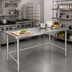Thumbnail image #2 for John Boos Stallion 108-Inch x 24-Inch Stainless Steel Flat Top Work Table with Safety Edge and Galvanized Base