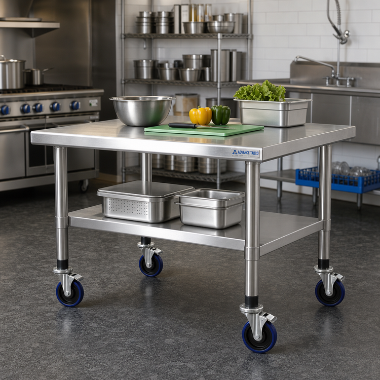 Product image #2 for Advance Tabco TA-255 Super Heavy Duty Polyurethane Stem Casters for 1-5/8-Inch Tube Legs, Set of 4