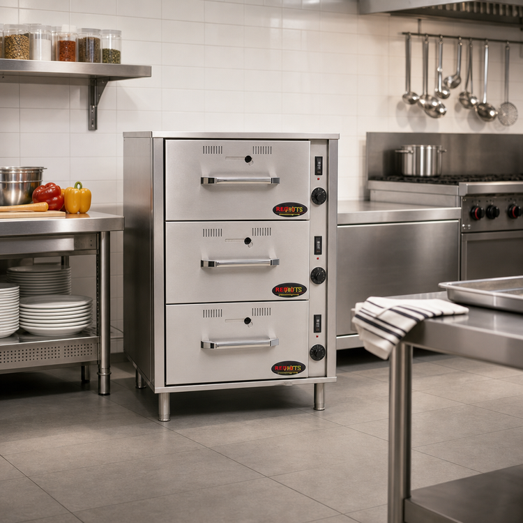 Product image #2 for RedHots DWN-3-240 3-Drawer Narrow Freestanding Warming Drawer
