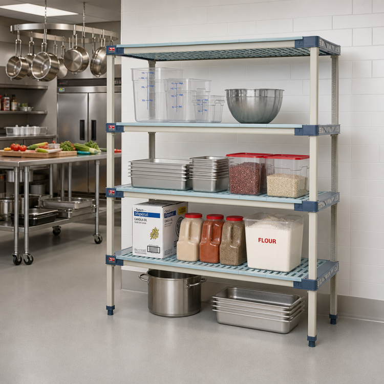 Product image #2 for MetroMax 4 4-Shelf All-Polymer Starter Shelving Unit, 42"W x 24"D x 63"H