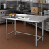 Thumbnail image #2 for Advance Tabco Special Value Series 72 Inch x 24 Inch 16-Gauge 304 Stainless Steel Work Table with Open Base and 1-1/2 Inch Rear Up-Turn
