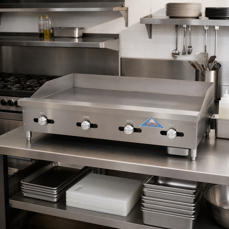 Product image #2 for Comstock-Castle FHP48-48T 48-Inch Countertop Gas Griddle with 4 Thermostat Controls