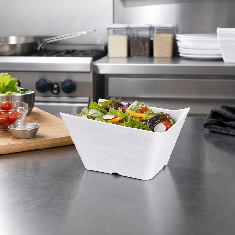 Product image #2 for American Metalcraft Square Melamine Faux Slate Serving Bowl, White, 23 oz., 5 Inch