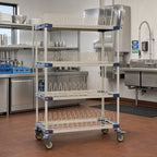 Thumbnail image #2 for Metro MetroMax 4 MAX4-PR48VX3 48-Inch Mobile 4-Tier Polymer Drying Rack with Tray and Cutting Board Rack