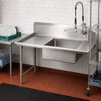 Thumbnail image #2 for John Boos Pro-Bowl SDT6-S48SBK-L 48-Inch Straight Soiled Dishtable, Left-to-Right, 20-Inch Pre-Rinse Bowl