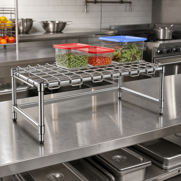 Product image #2 for Eagle Group Chrome Stationary Wire Dunnage Rack, 36 x 21 x 14 in., 1600 lb Capacity