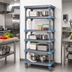 Thumbnail image #2 for Millenia Mobile Polymer Shelving Starter Unit with 5 Shelves, 42W x 24D x 86H