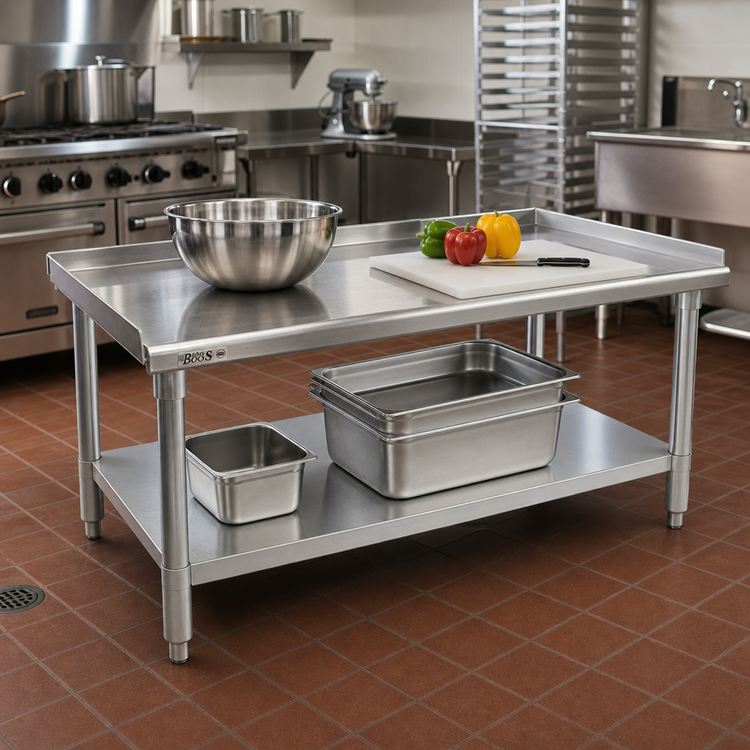 Product image #2 for John Boos GS6-3024SSK-X Stainless Steel Equipment Stand, 24 x 30 x 24 Inches, with 1-1/2 Inch Up-Turn