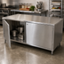 Thumbnail image #3 for BK Resources Dual-Access Stainless Steel Chef Table Cabinet Base with Locking Hinged Doors, 72 x 24 x 34-3/4 Inches