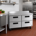 Thumbnail image #2 for Hoshizaki Steelheart WF48B-D4 48-Inch Two-Section Worktop Freezer with 4 Stainless Steel Drawers