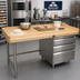 Thumbnail image #2 for Advance Tabco Bakers' Top Wood Work Table with Right-Side 3-Tier Drawers, 96