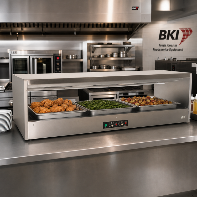 Product image #2 for BKI SM-6224L 62-Inch Countertop Pass-Through Hot Food Warmer with Slanted Shelf