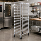 Thumbnail image #2 for Advance Tabco PR10-6WS Mobile Side-Loading Aluminum Sheet Pan Rack, 10 Full-Size Pans, 6-Inch Centers, 5-Inch Casters