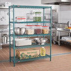 Thumbnail image #2 for EagleGard Red-i-Pak 4-Tier Stationary Wire Shelving Unit, 60 x 24 x 63 Inches, Blue-Green Hybrid Epoxy Finish